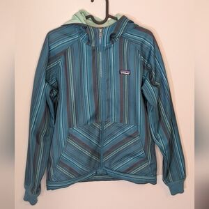 Patagonia Slopestyle Hoodie Full Zip Lightweight Lined Striped Jacket  Size M